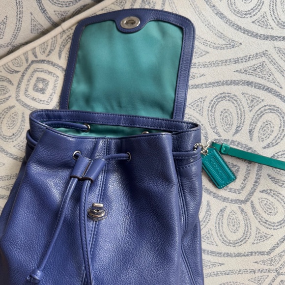 Coach Leather Mini Backpack in Periwinkle Blue & Turquoise - Picture 4 of 13